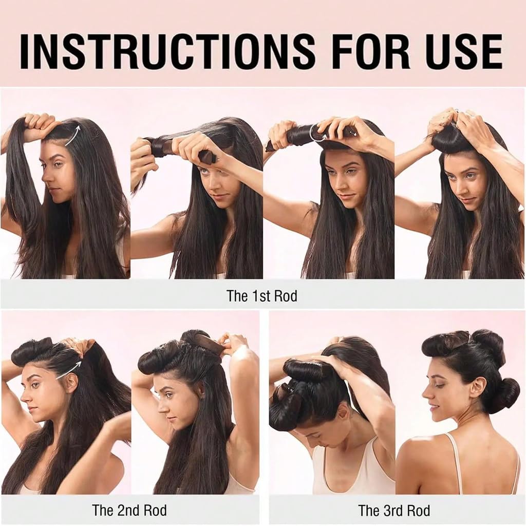 Heatless Hair Curler, Overnight Heatless Curls Blowout Rods for All Hair Types, Flexi Rods with Hook, Extra Thick Hair Curlers to Sleep in No Heat Curling Headband for Women Girls Long