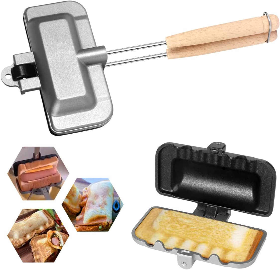 Removable Sandwich Baking Tray Kitchen Double Sided Skillet Toast Bread Baking Pan