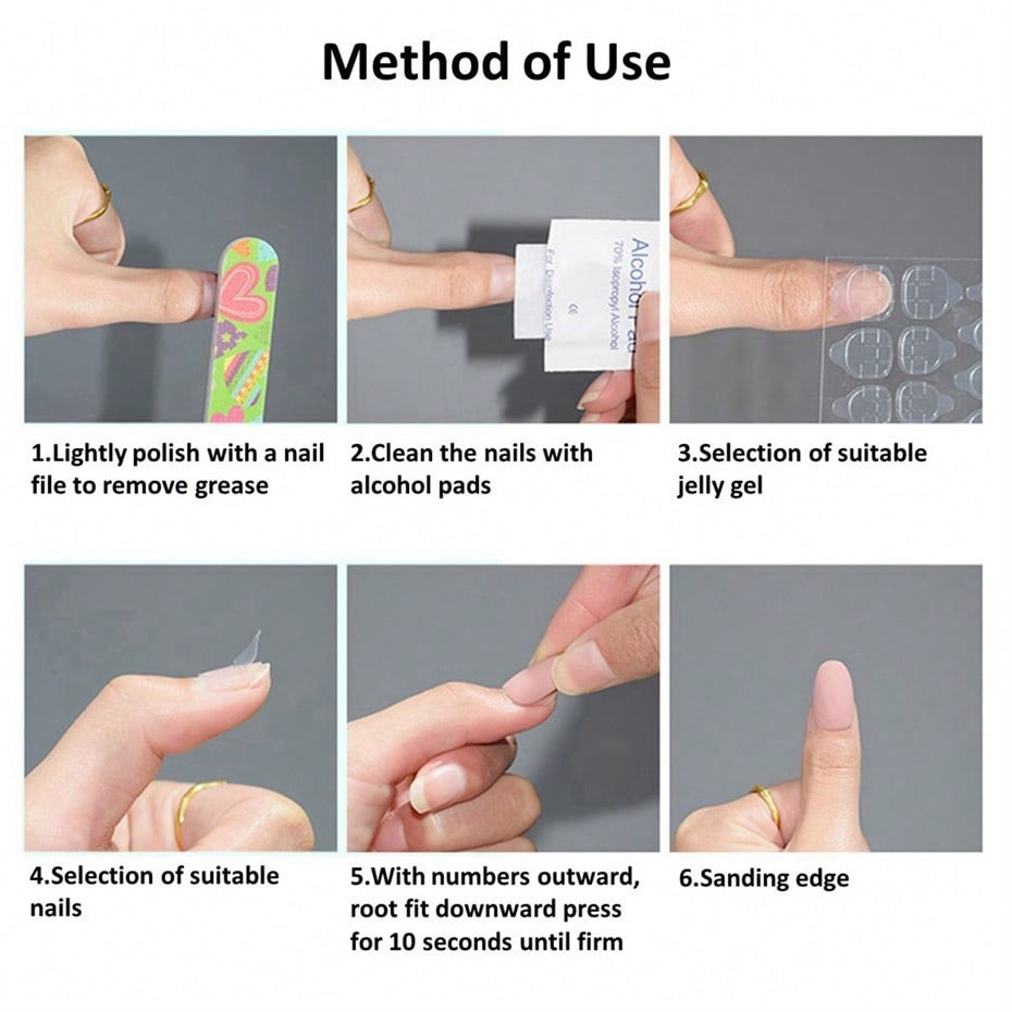 10pcs Handmade Press On Nails Hand Painted Blue Ocean-Inspired Gradient Design Wearable Art Nails