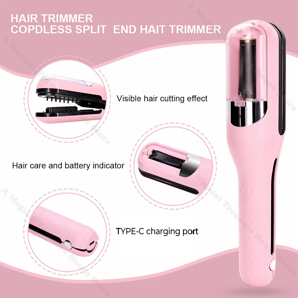 Automatic Hair Ends Trimmer Hair Split Ends Remover Damaged Hair Repair Hair Care Treatment Cordless Hair End Cutting Machine
