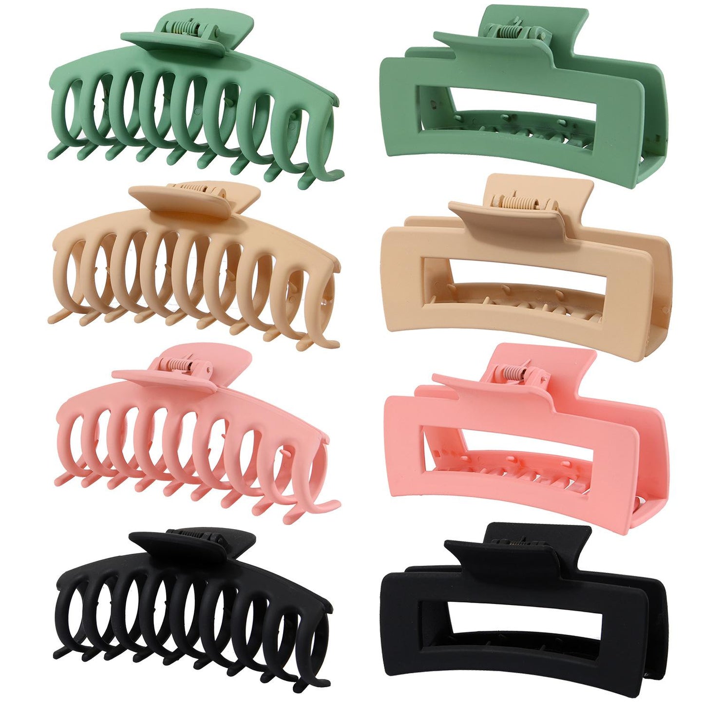 New Fashion Hair Clips for Women 4.3 Inch Large Hair Claw Clips for Women Thin Thick Curly Hair, Big Matte Banana Clips,Strong Hold jaw clips,Neutral Colors